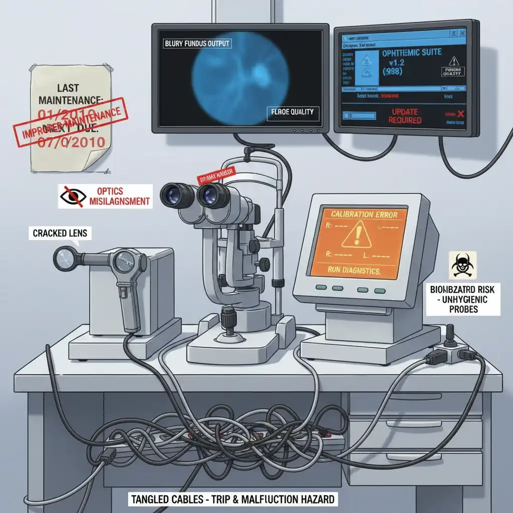 مشکلات رایج تجهیزات چشم پزشکی
