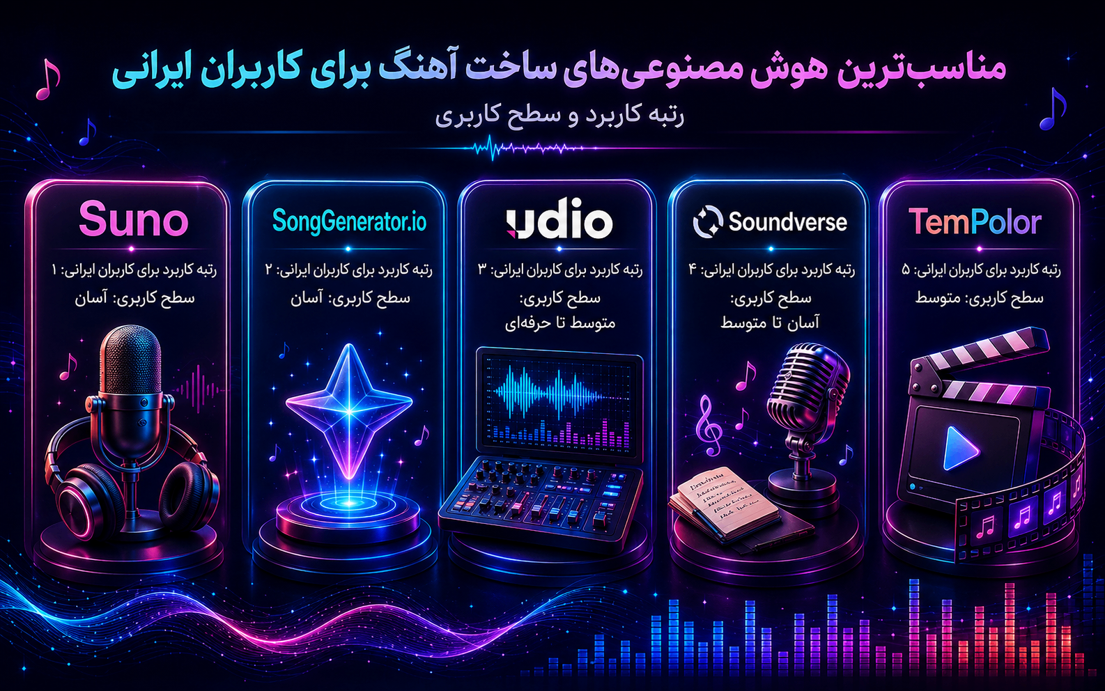 بهترین هوش مصنوعیهای ساخت آهنگ (5 ابزار تضمینی) بهترین هوش مصنوعیهای ساخت آهنگ (5 ابزار تضمینی)