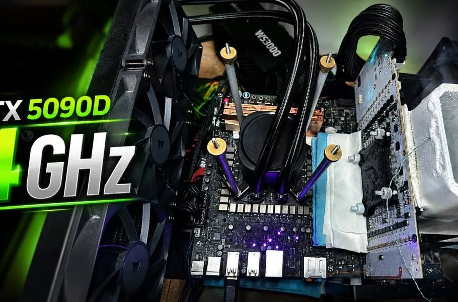 رکوردشکنی با بلک‌ول؛ کارت گرافیک RTX 5090D انویدیا مرز فرکانس ۴ گیگاهرتز را در هم شکست!