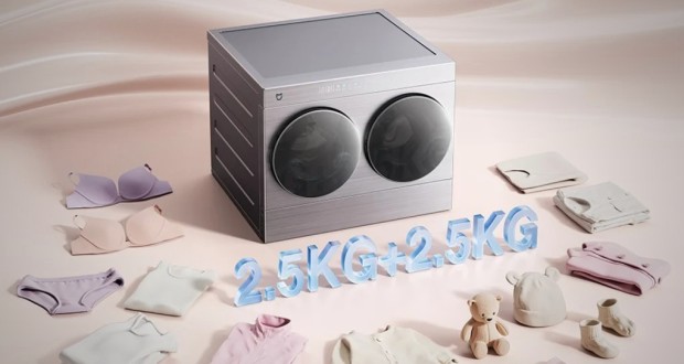شیائومی از یک مینی ماشین لباسشویی دو قلو با ظرفیت ۵ کیلوگرم رونمایی کرد